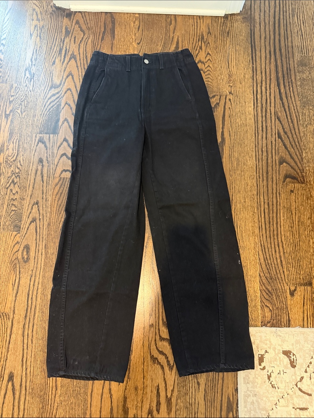 Apiece Apart High-Rise Wide-Leg Jeans in Black
